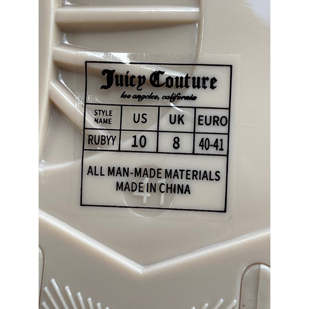 NWOT Juicy Couture Womens Sandal Size 10 Beige Flip Flop Studded Rhineston🌸 - Picture 11 of 15
